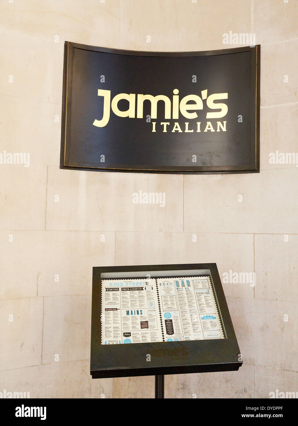 Jamie`s Italian sign in Manchester UK Stock Photo